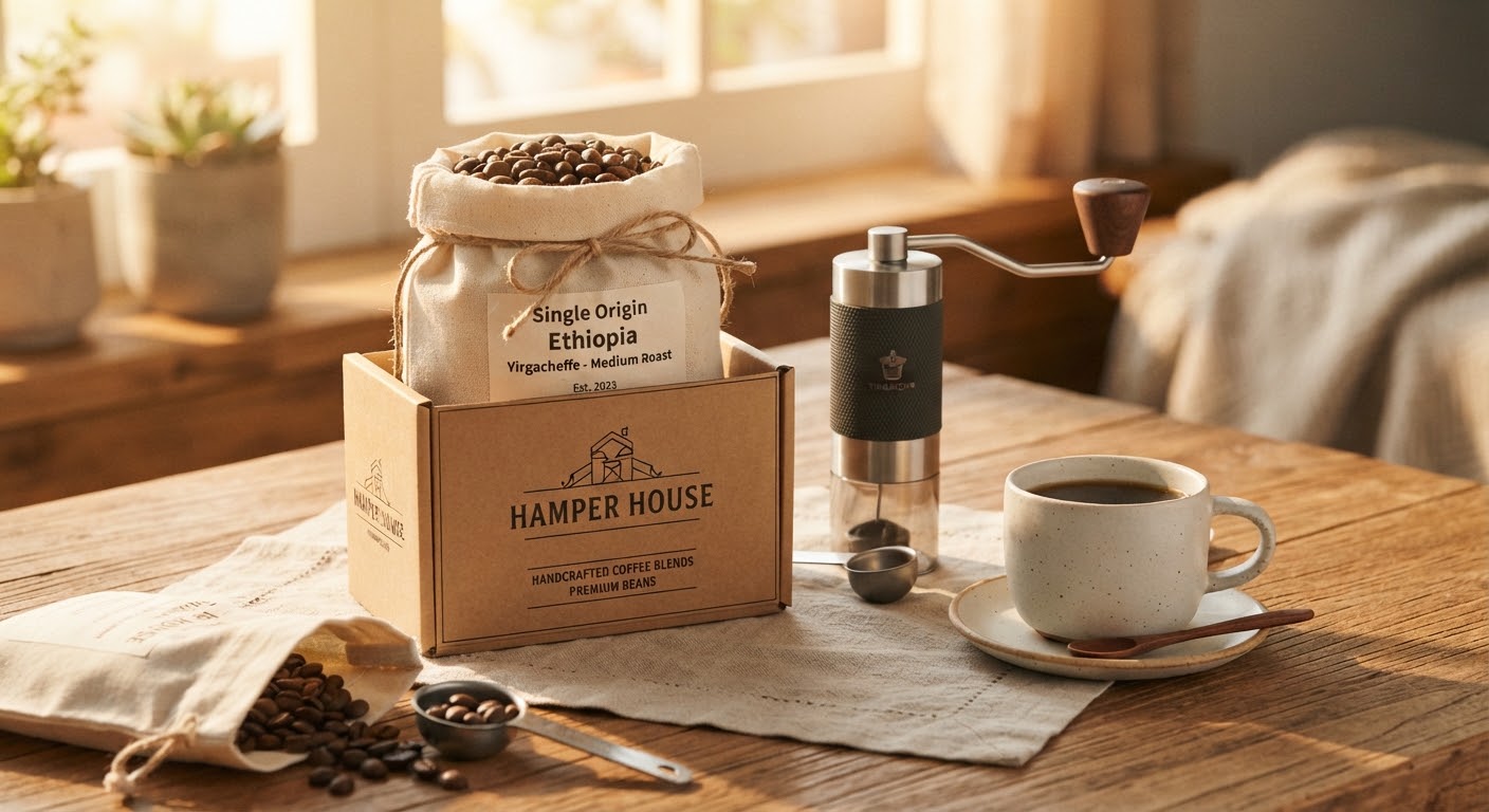 Artisanal Coffee Box — Single-origin beans with a hand grinder